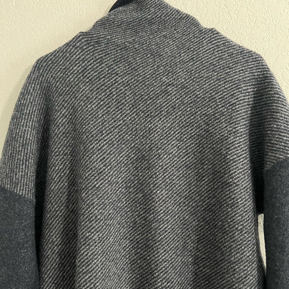 NWT POETRY FUNNEL-NECK COAT BOILED WOOL US SIZE 14 XXL NAVY & WHITE Long Sweater - Picture 11 of 16